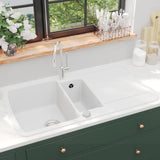 Vidaxl Sink Double Bins Granite White