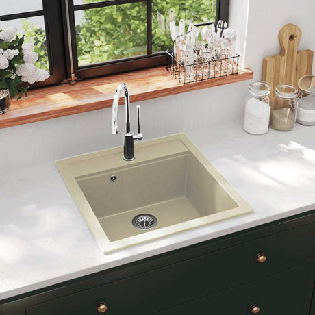 Vidaxl lavabo bol simple de beige de granit
