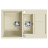 Vidaxl puits doubles bacs beige granit