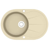 Vidaxl pair simple bol de beige de granit ovale
