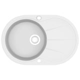 Vidaxl pair simple bol de granit ovale blanc
