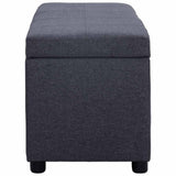Vidaxl bankje met opbergvak 116 cm polyester donkergrijs