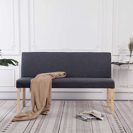 Vidaxl bankje 139,5 cm polyester donkergrijs