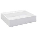 Vidaxl Washbasin 50x38x13 cm en marbre minéral moulé moulé blanc