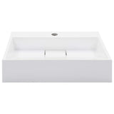 Vidaxl Washbasin 50x38x13 cm en marbre minéral moulé moulé blanc