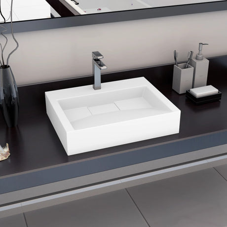 Vidaxl Washbasin 60x38x11 cm en marbre minéral moulé moulé blanc