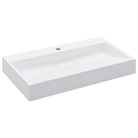 Vidaxl Washbasin 80x46x11 cm en marbre minéral moulé moulé blanc