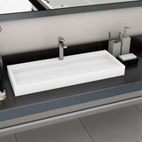Vidaxl Washbasin 120x46x11 cm en marbre minéral moulé moulé blanc