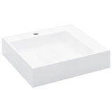 Vidaxl Washbasin 50x50x12.3 cm de mármol de fundición mineral blanca