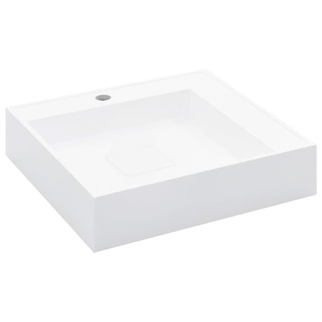 Vidaxl Washbasin 50x50x12.3 cm en marbre minéral moulé moulé blanc
