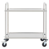 Vidaxl keukentrolley 2-laags 95x45x83,5 cm roestvrij staal
