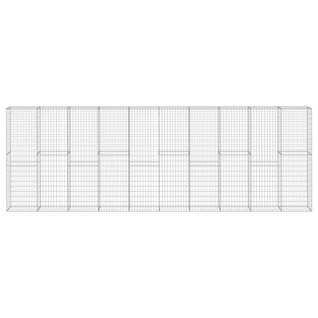 Vidaxl scananskorf Wand mat decks 600x30X200 cm galvaniséiert Stol