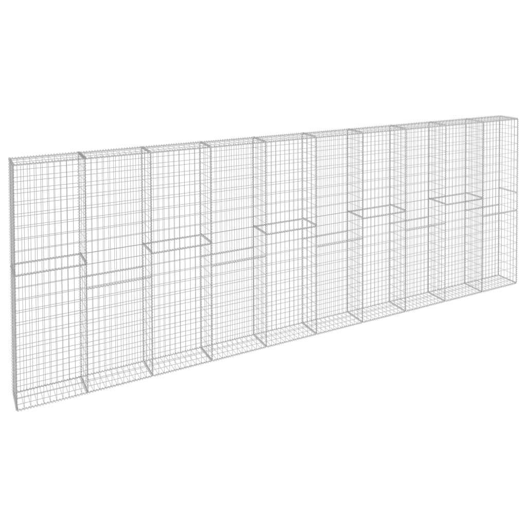 Vidaxl Schanskorf Wall med låg 600x30x200 cm galvaniseret stål