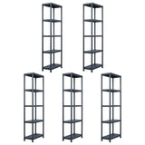 Racks de almacenamiento Vidaxl 5 PCS 125 kg 60x30x180 cm de plástico negro