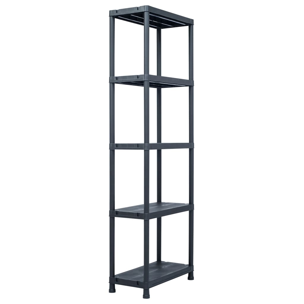 Racks de almacenamiento Vidaxl 5 PCS 125 kg 60x30x180 cm de plástico negro