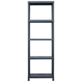 Racks de almacenamiento Vidaxl 5 PCS 125 kg 60x30x180 cm de plástico negro