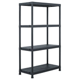 Vidaxl Storage Racks 2 st 200 kg 80x40x138 cm de plástico negro