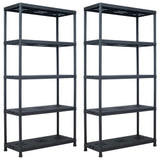 Vidaxl Späichere Racks 2 PCs 260 kg 90x40x18 cm Plastik