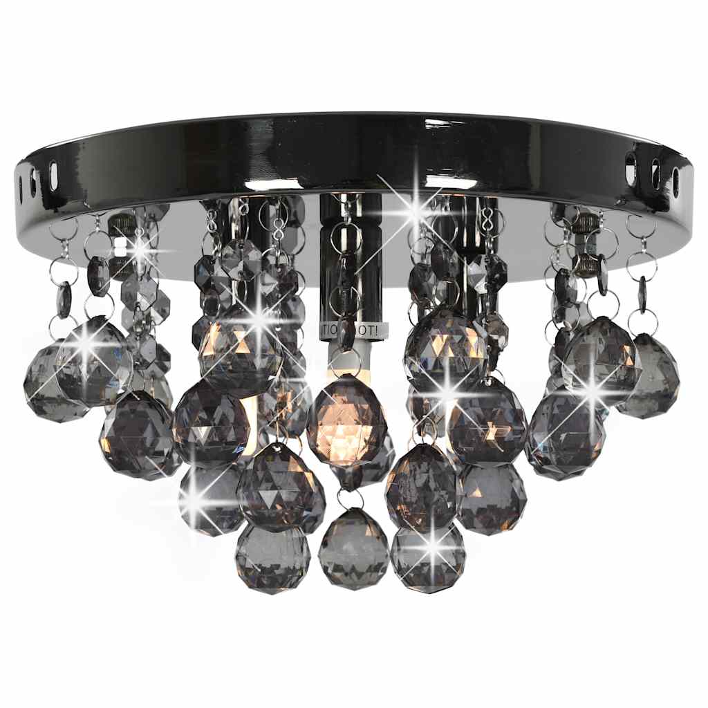 Vidaxl plafond avec des perles fumées autour de G9 Black