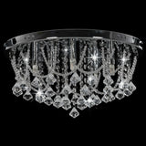Vidaxl plafond avec des perles de cristal autour de 4xg9 de couleur argentée