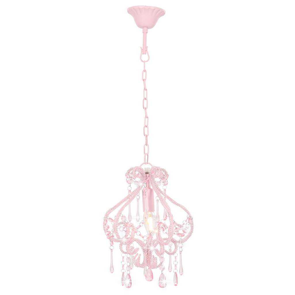 Vidaxl Plafond avec des perles autour de E14 Pink
