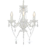 Chandelier Vidaxl avec des perles autour de 3xe14 blanc
