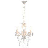 Chandelier Vidaxl avec des perles autour de 3xe14 blanc