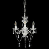 Chandelier Vidaxl avec des perles autour de 3xe14 blanc