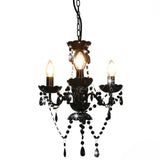 Chandelier Vidaxl avec des perles autour de 3xe14 noir