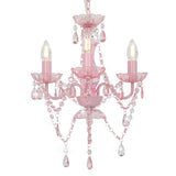 Chandelier Vidaxl avec des perles autour de 3xe14 rose