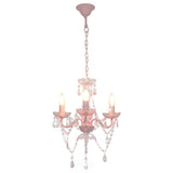Chandelier Vidaxl avec des perles autour de 3xe14 rose