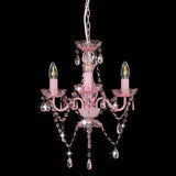 Chandelier Vidaxl avec des perles autour de 3xe14 rose