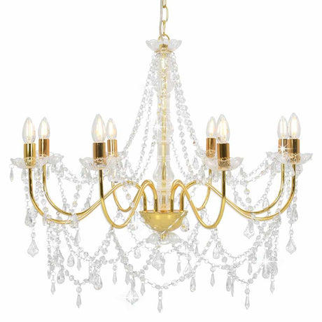 Chandelier Vidaxl avec perles 8Xe14 Gold colorés