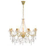 Chandelier Vidaxl avec perles 8Xe14 Gold colorés