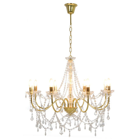 Chandelier Vidaxl avec perles 8Xe14 Gold colorés