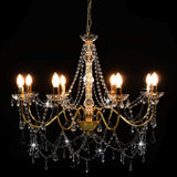 Chandelier Vidaxl avec perles 8Xe14 Gold colorés