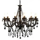 Chandelier Vidaxl avec des perles 12xe14 noir