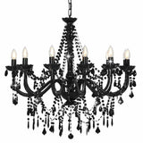 Chandelier Vidaxl avec des perles 12xe14 noir