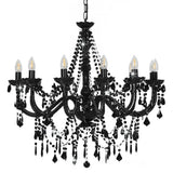 Chandelier Vidaxl avec des perles 12xe14 noir