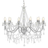 Chandelier Vidaxl avec perles 12xe14 Couleurs en argent