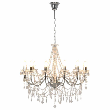 Chandelier Vidaxl avec perles 12xe14 Couleurs en argent