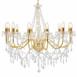 Lustre vidaxl avec perles 12xe14 colorés en or