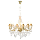 Lustre vidaxl avec perles 12xe14 colorés en or