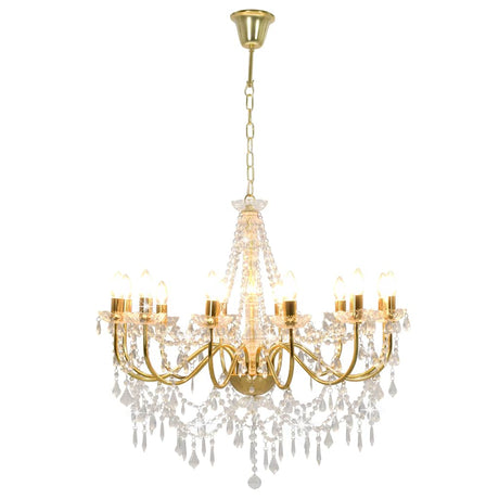 Lustre vidaxl avec perles 12xe14 colorés en or