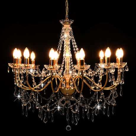 Lustre vidaxl avec perles 12xe14 colorés en or