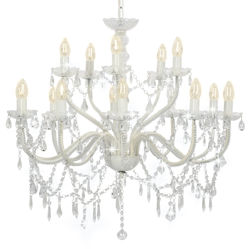Vidaxl Chandelier 2-LAAGS 15XE14 BLANC