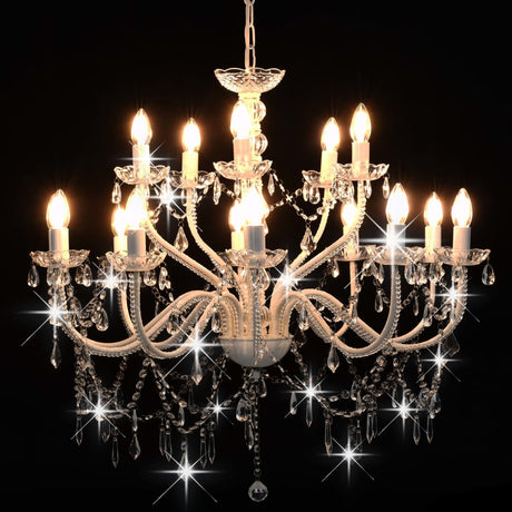 Vidaxl Chandelier 2-LAAGS 15XE14 BLANC