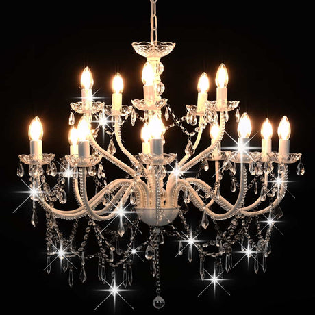 Vidaxl Chandelier 2-LAAGS 15XE14 BLANC