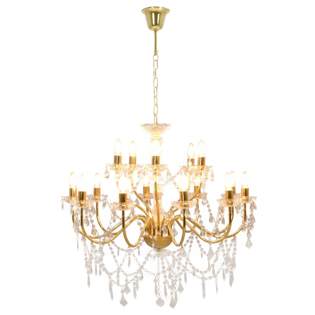 Vidaxl Chandelier 2-Laags 15xE14 Złota