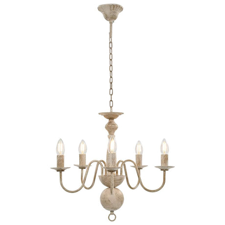 Vidaxl lustre 5xe14 antique blanc